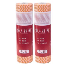 2 Rolls Kitchen Disposable Towels Dish Washcloth Kitchen Tissue Paper Towel Rolls, Orange