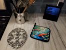 Koi Fish Pair of Pot Holders Kitchen Heat Resistant Pot Holders Sets Oven Hot Pads for Cooking Baking BBQ, 7 1/2 x 7 1/2