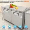 VEVOR Commercial Refrigerator, 48" Worktop Undercounter Refrigerator, 12.85 Cu. Ft Thick Stainless Steel Refrigerated Food Prep Station