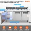 VEVOR Commercial Refrigerator, 72" Sandwich & Salad Prep Table, 17.73 Cu. Ft Stainless Steel Refrigerated Food Prep Station with 18 Pans, Cut Board