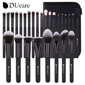 DUcare Professional Makeup Brushes 8-27Pcs Makeup Brush Full Set Foundation Eyeshadow Powder Synthetic Goat Hair Cosmetics Brush (Handle Color: DF2725-BG09 -(27Pcs))