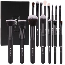 DUcare Professional Makeup Brushes 8-27Pcs Makeup Brush Full Set Foundation Eyeshadow Powder Synthetic Goat Hair Cosmetics Brush (Handle Color: DF1551 - (15Pcs))