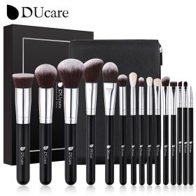 DUcare Professional Makeup Brushes 8-27Pcs Makeup Brush Full Set Foundation Eyeshadow Powder Synthetic Goat Hair Cosmetics Brush (Handle Color: DF1503 - (15Pcs))