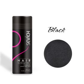 Sevich 2pcs/lot 10 Colors Hair Building Fiber Set Hair Loss Product Keratin Powders Hair Regrowth Treatment With Applicator (Color: Black-set)