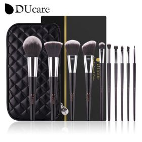 DUcare Professional Makeup Brush Set 10-32Pc Brushes Makeup Kit Synthetic Hair Foundation Power Eyeshadows Blending Beauty Tools (Handle Color: D1001 - (10Pcs))