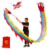 Lightweight Dragon Poi with 3D Dragon Head & Swing Rope Combo for Kids and Beginners, Flowy Dragon Ribbon Streamer Outdoor Fitness Golden Dragon Stage