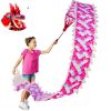 Lightweight Dragon Poi with 3D Dragon Head & Swing Rope Combo for Kids and Beginners, Flowy Dragon Ribbon Streamer Outdoor Fitness Golden Dragon Stage