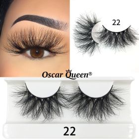 25 MM Mink False Eyelashes Wholesale Items For Business Natural Fluffy Mink Lashes Box Package Bulk Lash Extension Supplies (Length: 2 Pairs, Color: 22)