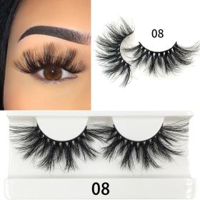 25 MM Mink False Eyelashes Wholesale Items For Business Natural Fluffy Mink Lashes Box Package Bulk Lash Extension Supplies (Length: 2 Pairs, Color: 8)