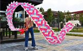 Lightweight Dragon Poi with 3D Dragon Head & Swing Rope Combo for Kids and Beginners, Flowy Dragon Ribbon Streamer Outdoor Fitness Golden Dragon Stage