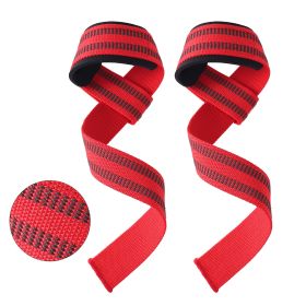 Cotton Hard Pull Wrist Lifting Straps Grips Band-Deadlift Straps With Neoprene Cushioned Wrist Padded And Anti-Skid Silicone -for Men & Women- Fo (Color: Red)